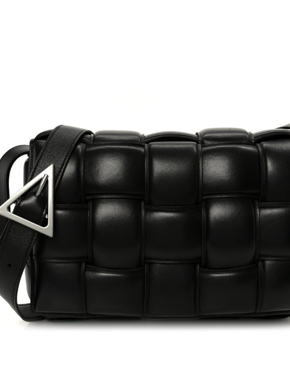 Black Woven Leather Shoulder Bag
